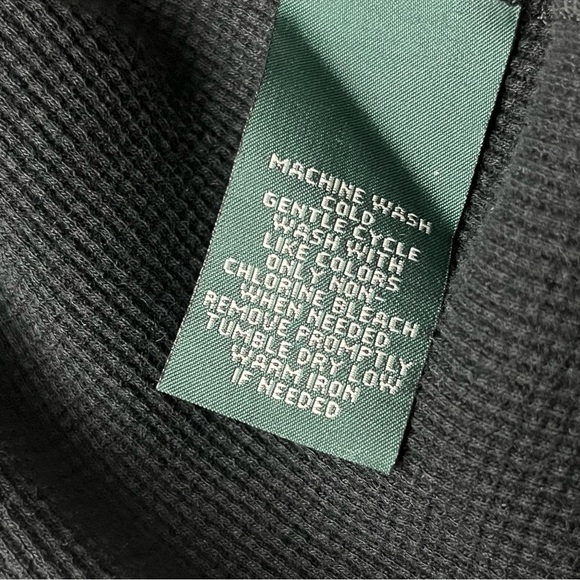 Lauren Ralph Lauren Black Waffle Knit Blouse Goth Grunge Witchy Vampy XL gorpcor - Picture 7 of 9